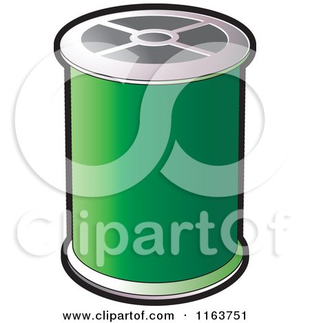 Clipart of a Spool of Green Sewing Thread - Royalty Free Vector Illustration by Lal Perera