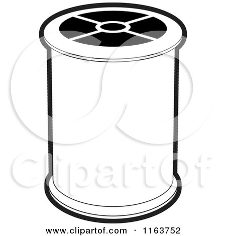 Clipart of a Black and White Spool of Sewing Thread - Royalty Free Vector Illustration by Lal Perera