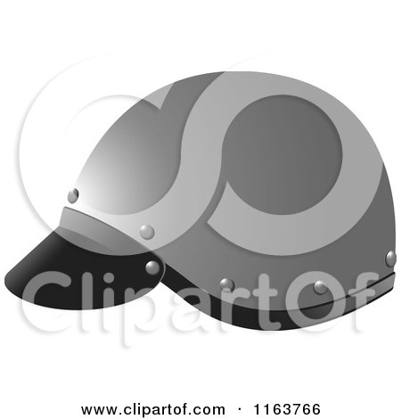 Clipart of a Silver Helmet - Royalty Free Vector Illustration by Lal Perera
