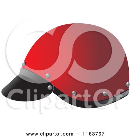 Clipart of a Red Helmet - Royalty Free Vector Illustration by Lal Perera