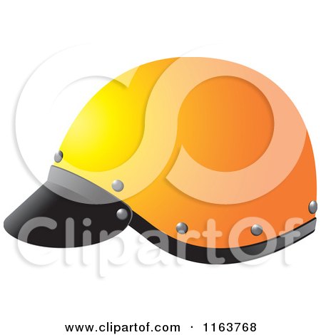 Clipart of a Orange Helmet - Royalty Free Vector Illustration by Lal Perera