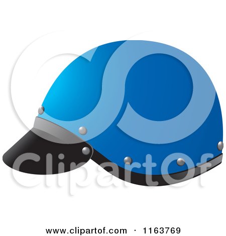 Clipart of a Blue Helmet - Royalty Free Vector Illustration by Lal Perera