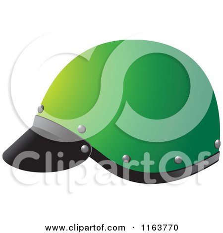 Clipart of a Green Helmet - Royalty Free Vector Illustration by Lal Perera