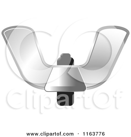 Clipart of a Silver Wingnut - Royalty Free Vector Illustration by Lal Perera