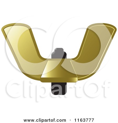 Clipart of a Gold Wingnut - Royalty Free Vector Illustration by Lal Perera