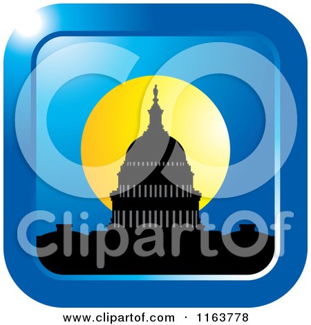 Clipart of a Washington Capitol Building Landmark Icon 2 - Royalty Free Vector Illustration by Lal Perera