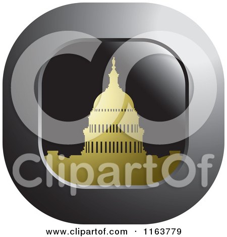 Clipart of a Washington Capitol Building Landmark Icon - Royalty Free Vector Illustration by Lal Perera