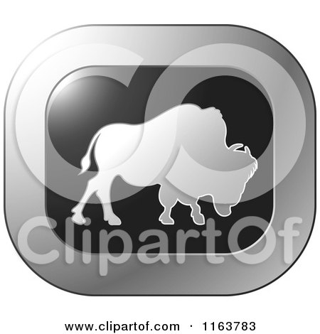 Clipart of a Silver Buffalo Icon - Royalty Free Vector Illustration by Lal Perera
