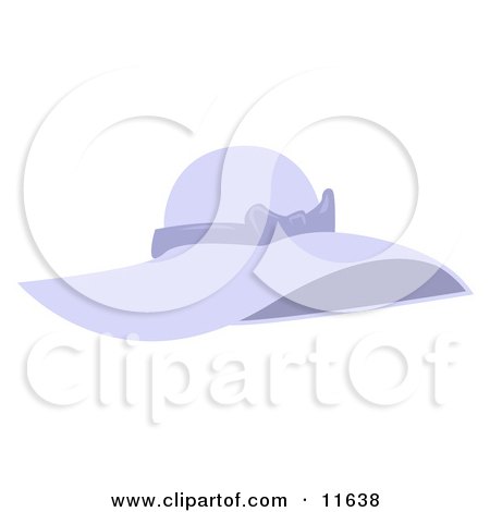Ladies Purple Sun Hat With a Bow Clipart Picture by AtStockIllustration