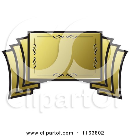 Clipart of a Golden Banner 2 - Royalty Free Vector Illustration by Lal Perera