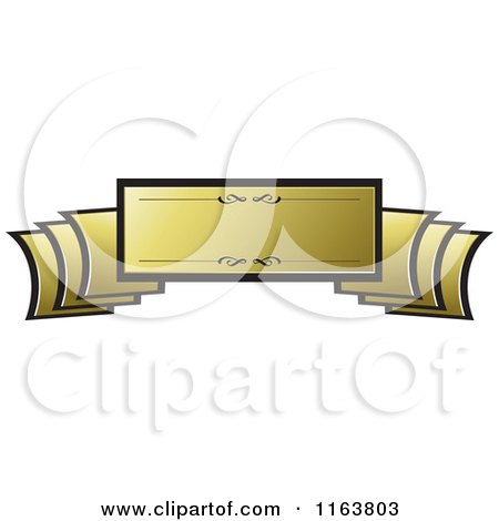 Clipart of a Golden Banner - Royalty Free Vector Illustration by Lal Perera