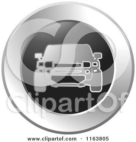Clipart of a Silver Car Icon - Royalty Free Vector Illustration by Lal Perera