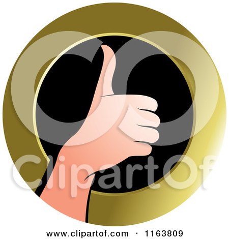 Clipart of a Thumb up Icon - Royalty Free Vector Illustration by Lal Perera