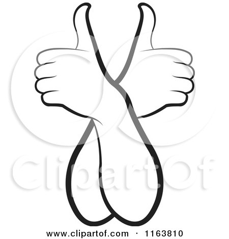 Clipart of Outlined Thumb up Hands - Royalty Free Vector Illustration by Lal Perera