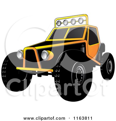 Clipart of a Yellow Dune Buggy - Royalty Free Vector Illustration by Lal Perera
