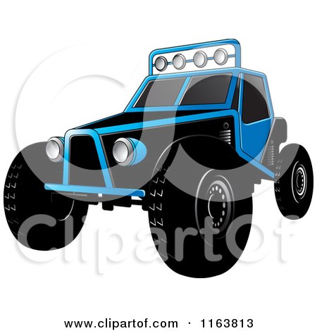 Clipart of a Blue Dune Buggy - Royalty Free Vector Illustration by Lal Perera