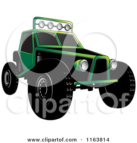 Clipart of a Green Dune Buggy - Royalty Free Vector Illustration by Lal Perera