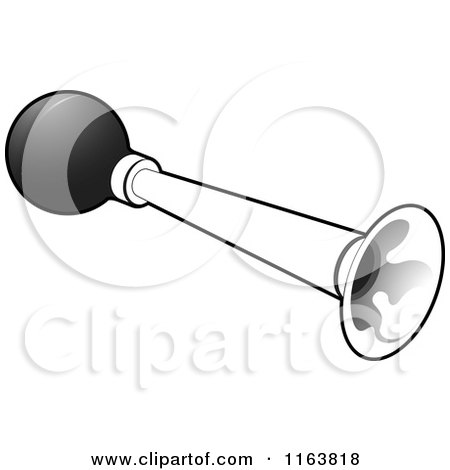Clipart of a Black and White Horn - Royalty Free Vector Illustration by Lal Perera