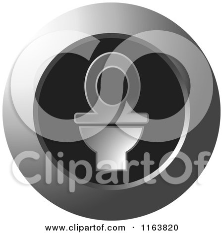 Clipart of a Silver Commode Icon - Royalty Free Vector Illustration by Lal Perera