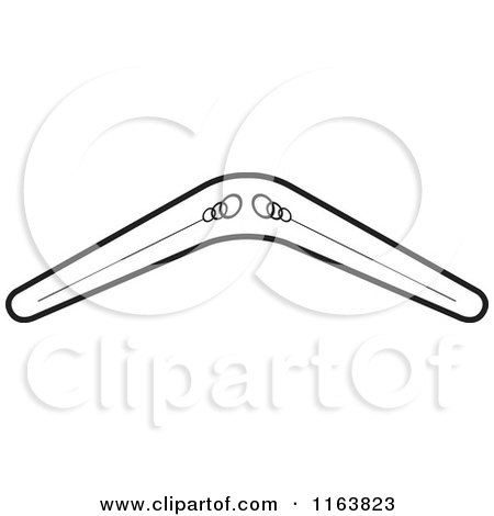 Clipart of a Black and White Boomerang - Royalty Free Vector Illustration by Lal Perera