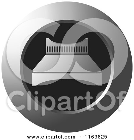 Clipart of a Silver Bed Icon - Royalty Free Vector Illustration by Lal Perera