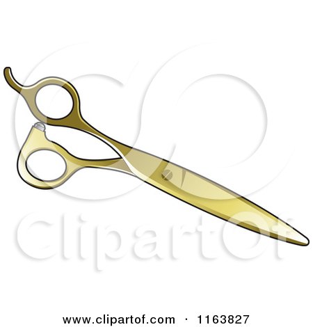 Clipart of Gold Scissors - Royalty Free Vector Illustration by Lal Perera