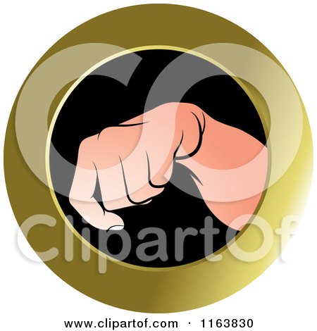 Clipart of a Hand down Icon - Royalty Free Vector Illustration by Lal Perera