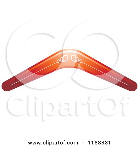 Clipart of a Red Boomerang - Royalty Free Vector Illustration by Lal Perera