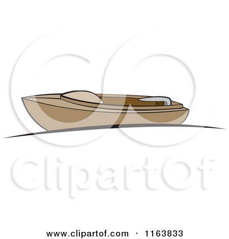 Clipart of a Brown Boat at a Dock - Royalty Free Vector Illustration by Lal Perera