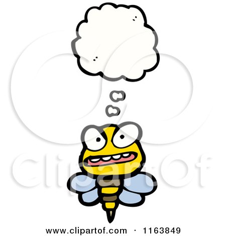 Cartoon of a Thinking Bee - Royalty Free Vector Illustration by lineartestpilot