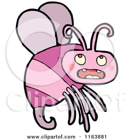 Cartoon of a Pink Bee - Royalty Free Vector Illustration by lineartestpilot