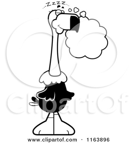 Cartoon of a Dreaming Vulture Mascot - Vector Outlined Coloring Page by Cory Thoman