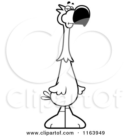 Cartoon of a Skeptical Dodo Bird Mascot - Vector Outlined Coloring Page by Cory Thoman