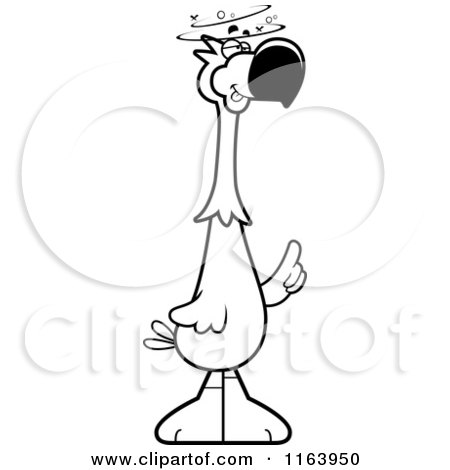 Cartoon of a Dumb Dodo Bird Mascot - Vector Outlined Coloring Page by Cory Thoman
