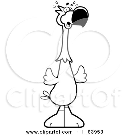 Cartoon of a Scared Dodo Bird Mascot - Vector Outlined Coloring Page by Cory Thoman