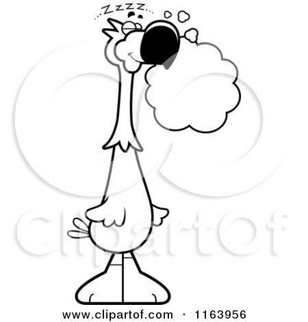 Cartoon of a Dreaming Dodo Bird Mascot - Vector Outlined Coloring Page by Cory Thoman