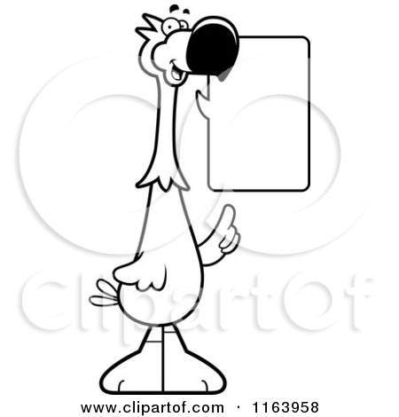 Cartoon of a Talking Dodo Bird Mascot - Vector Outlined Coloring Page by Cory Thoman