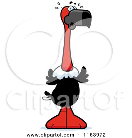 Cartoon of a Scared Vulture Mascot - Royalty Free Vector Clipart by Cory Thoman