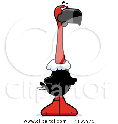 Cartoon of a Depressed Vulture Mascot - Royalty Free Vector Clipart by Cory Thoman