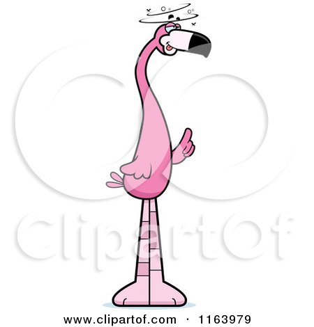 Cartoon of a Dumb Pink Flamingo Mascot - Royalty Free Vector Clipart by Cory Thoman