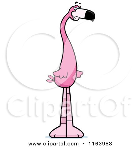 Cartoon of a Depressed Pink Flamingo Mascot - Royalty Free Vector Clipart by Cory Thoman