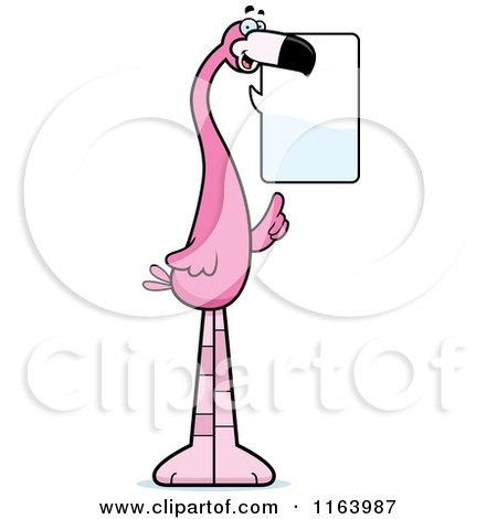Cartoon of a Talking Pink Flamingo Mascot - Royalty Free Vector Clipart by Cory Thoman