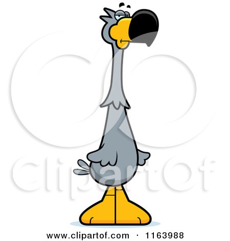 Cartoon of a Skeptical Dodo Bird Mascot - Royalty Free Vector Clipart by Cory Thoman