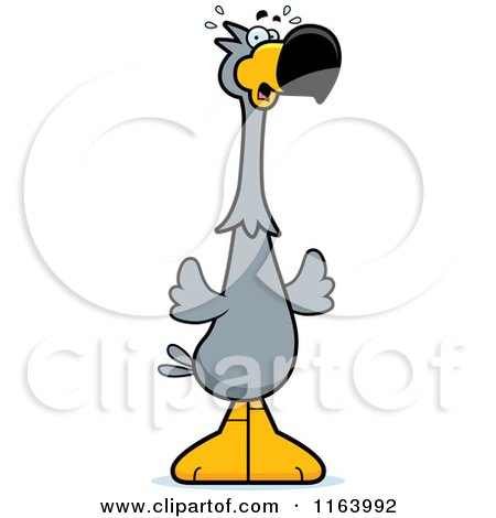Cartoon of a Scared Dodo Bird Mascot - Royalty Free Vector Clipart by Cory Thoman