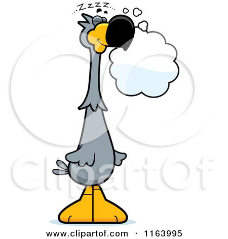 Cartoon of a Dreaming Dodo Bird Mascot - Royalty Free Vector Clipart by Cory Thoman
