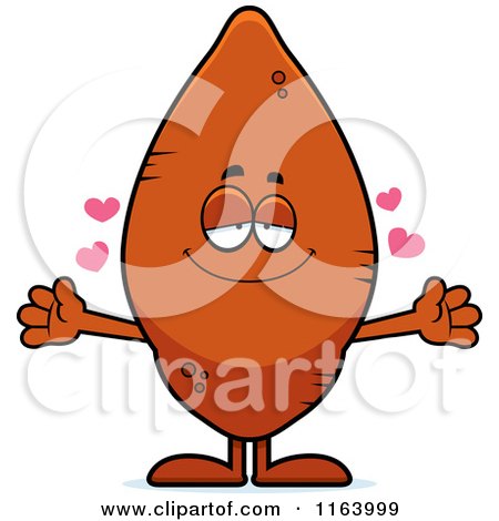 Cartoon of a Loving Sweet Potato Mascot - Royalty Free Vector Clipart by Cory Thoman