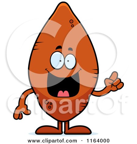 Cartoon of a Sweet Potato Mascot with an Idea - Royalty Free Vector Clipart by Cory Thoman