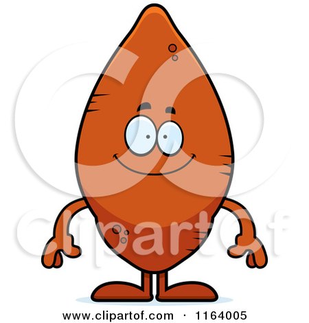 Cartoon of a Happy Sweet Potato Mascot - Royalty Free Vector Clipart by Cory Thoman