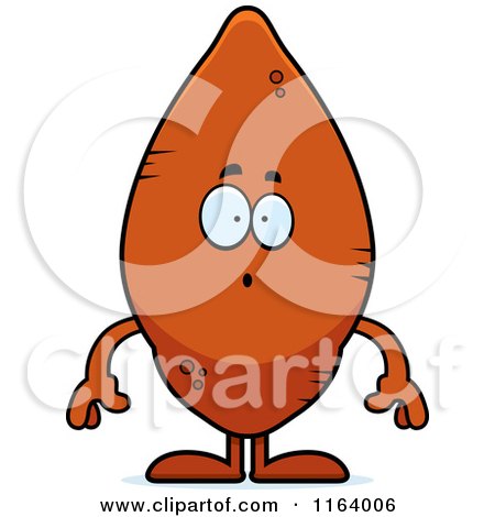 Cartoon of a Surprised Sweet Potato Mascot - Royalty Free Vector Clipart by Cory Thoman