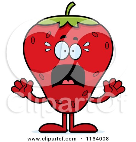Cartoon of a Scared Strawberry Mascot - Royalty Free Vector Clipart by Cory Thoman